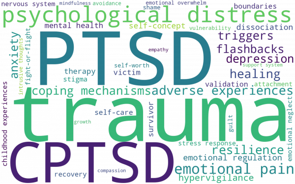 Trauma language word cloud